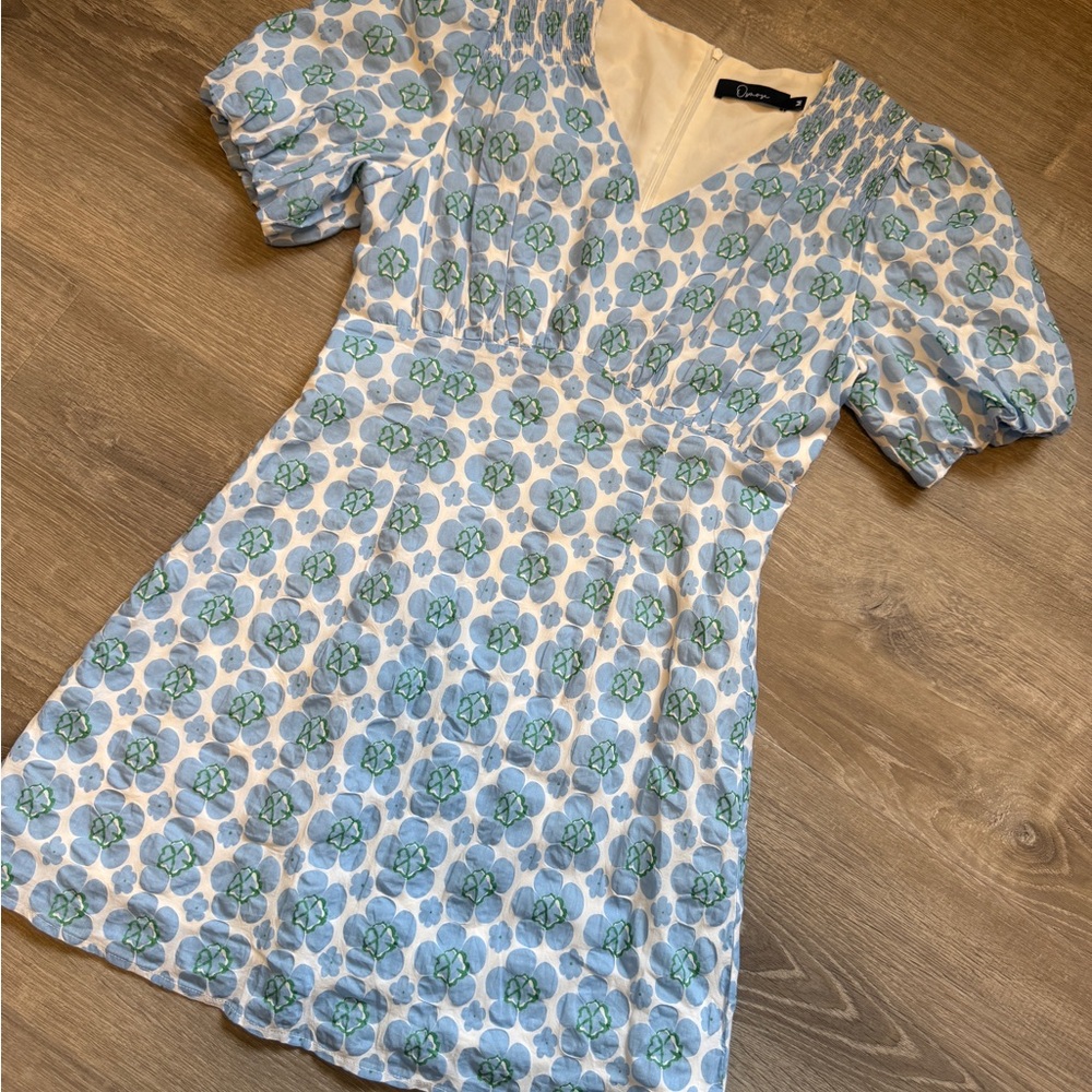 OSMOSE Floral Blue and Green Dress~ Size M/run small